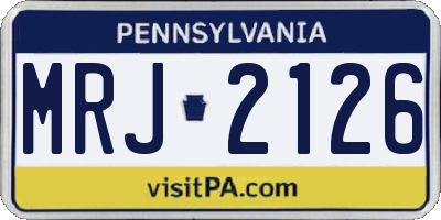 PA license plate MRJ2126