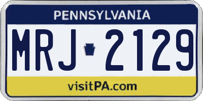 PA license plate MRJ2129