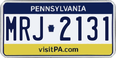 PA license plate MRJ2131