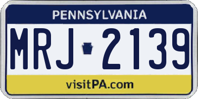 PA license plate MRJ2139