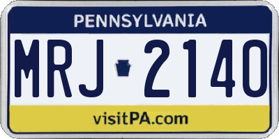 PA license plate MRJ2140