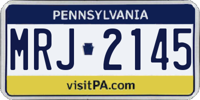 PA license plate MRJ2145