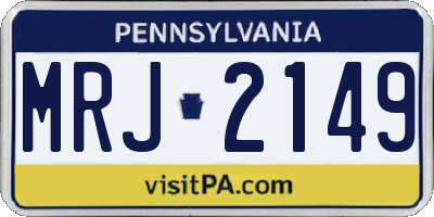 PA license plate MRJ2149