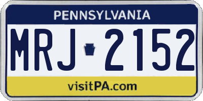 PA license plate MRJ2152