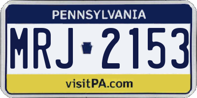 PA license plate MRJ2153