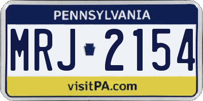 PA license plate MRJ2154