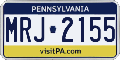 PA license plate MRJ2155