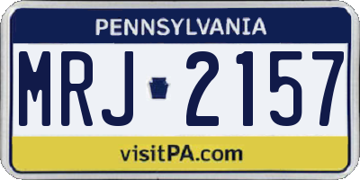 PA license plate MRJ2157