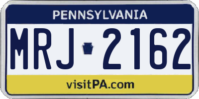 PA license plate MRJ2162