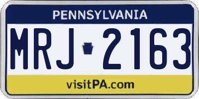 PA license plate MRJ2163