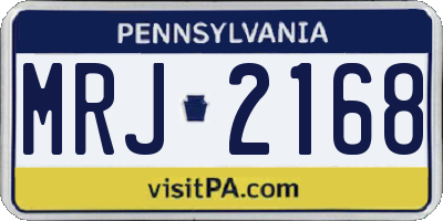 PA license plate MRJ2168
