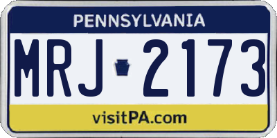 PA license plate MRJ2173