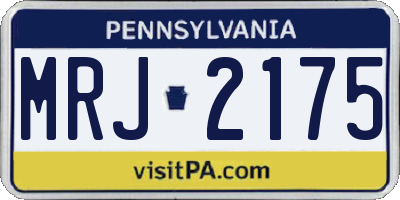 PA license plate MRJ2175