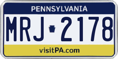 PA license plate MRJ2178