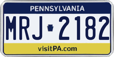 PA license plate MRJ2182