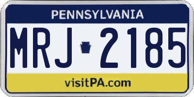 PA license plate MRJ2185