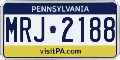 PA license plate MRJ2188