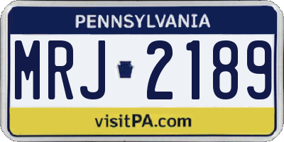 PA license plate MRJ2189