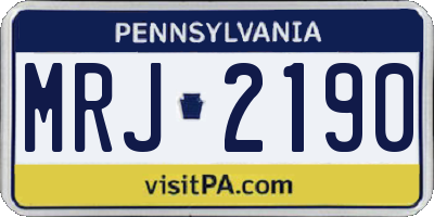 PA license plate MRJ2190