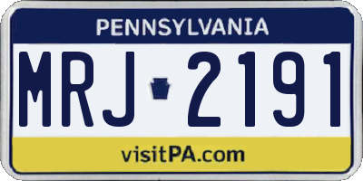 PA license plate MRJ2191
