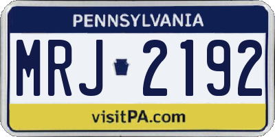 PA license plate MRJ2192