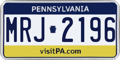 PA license plate MRJ2196