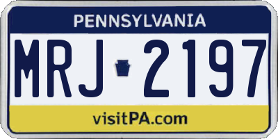PA license plate MRJ2197