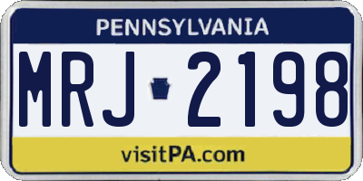 PA license plate MRJ2198
