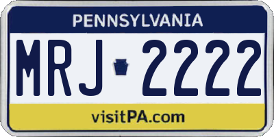 PA license plate MRJ2222