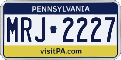 PA license plate MRJ2227