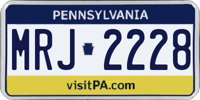 PA license plate MRJ2228