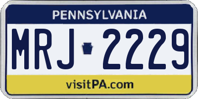 PA license plate MRJ2229