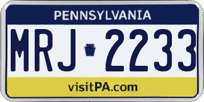 PA license plate MRJ2233
