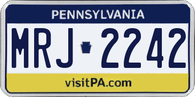 PA license plate MRJ2242