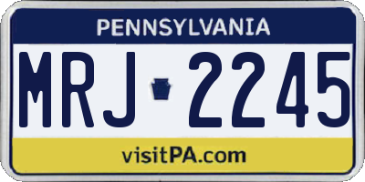 PA license plate MRJ2245