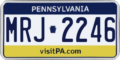 PA license plate MRJ2246