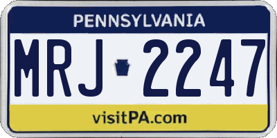 PA license plate MRJ2247