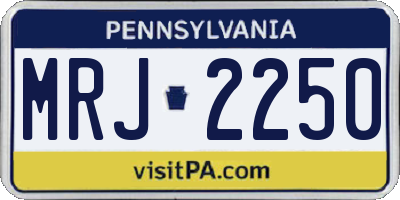 PA license plate MRJ2250