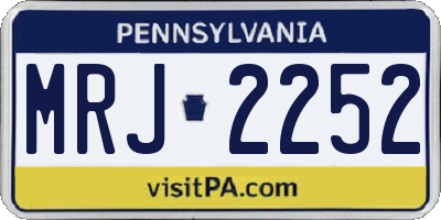 PA license plate MRJ2252