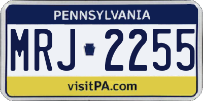 PA license plate MRJ2255