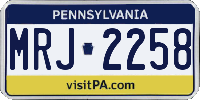 PA license plate MRJ2258