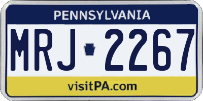 PA license plate MRJ2267