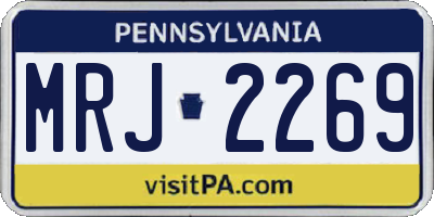 PA license plate MRJ2269