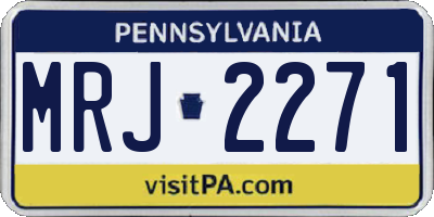PA license plate MRJ2271