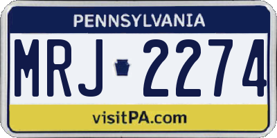 PA license plate MRJ2274
