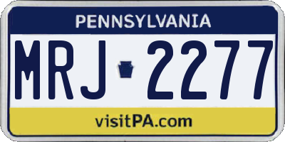 PA license plate MRJ2277