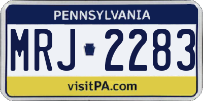 PA license plate MRJ2283