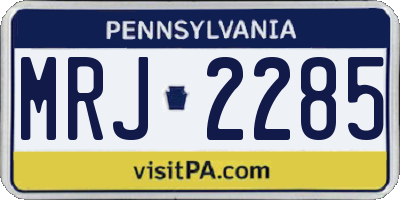 PA license plate MRJ2285