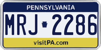 PA license plate MRJ2286