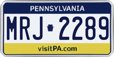 PA license plate MRJ2289